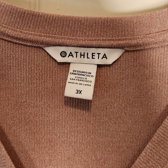 Athleta Uptempo Ribbed Henley Top Palermo Pink Size 3X - Picture 3 of 14